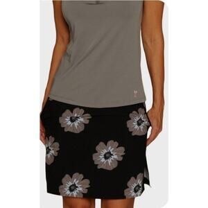 Golftini Womens Floral Skort Size 16 Cotton Blend Side Zip Mid Rise Golf